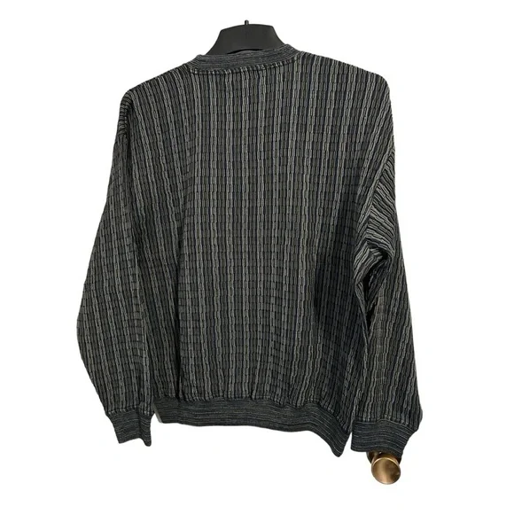 Jhane Barnes vintage woven in Japan Abstract Art wool blend Knit Sweater XL
